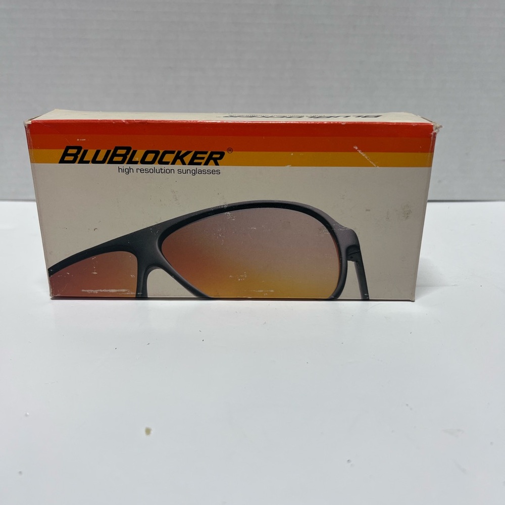 Blublocker Sunglasses VTG 1989 NIB High Resolution Black Aviator Original